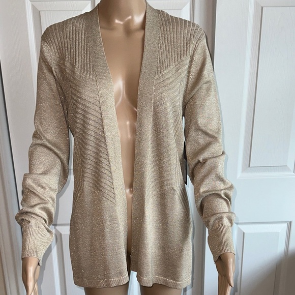Shimmering Gold Women's Cardigan - Picture 4 of 14